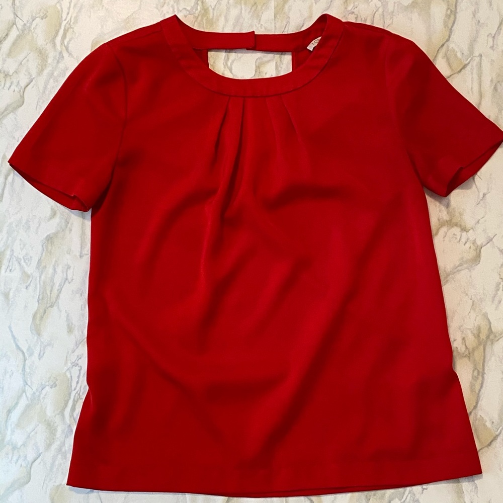 J Crew red open back top XXS